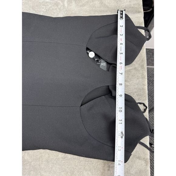 NWT Ceren Ocak Black Cut Out Slit Dress Crepe Fabric Spaghetti Strap sz S - Picture 6 of 10